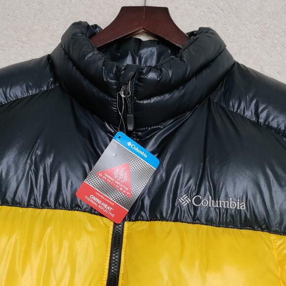 Columbia Men's Pike Lake Puffer Vest Size XL Thermal Omni-Heat Black Yellow NEW - Picture 5 of 13